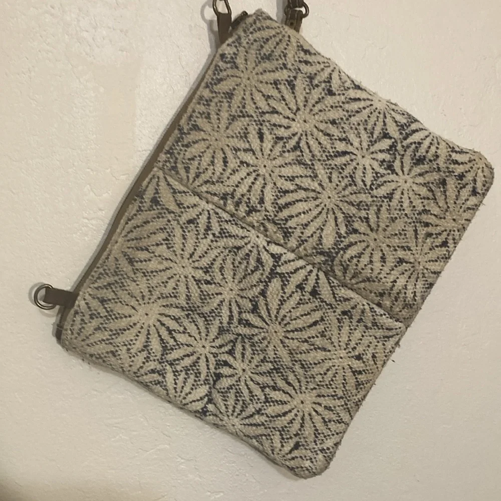 Myra Bag cotton and leather large clutch